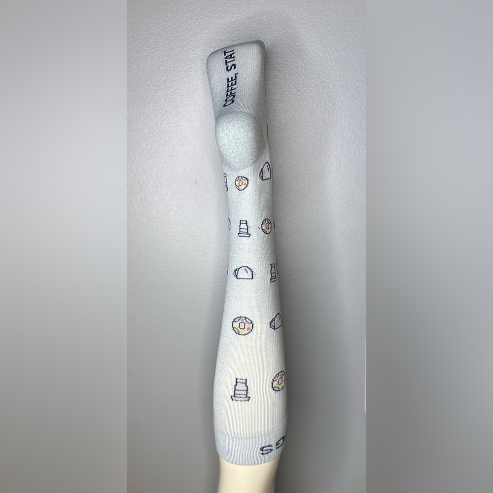 FIGS Compression Socks Size Small S Coffee STAT Donuts nursing medical grey - Picture 4 of 7